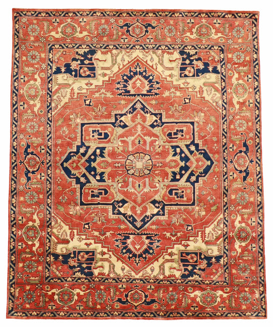 8.1 x 9.10 - Serapie Wool Traditional Rectangle - Finest Hand-Knotted Quality Wool — 62951