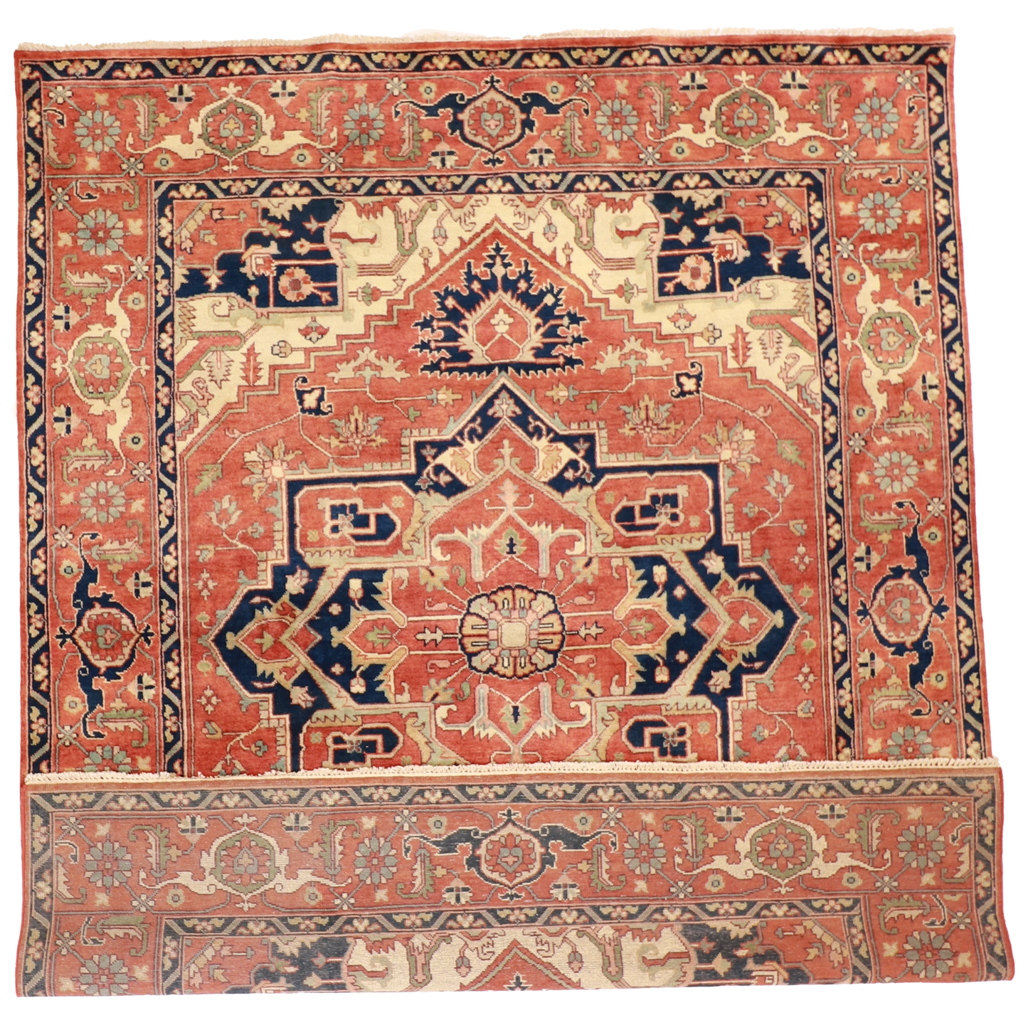 W 8.1 - L 9.10 - Serapie Wool Traditional Rectangle - Finest Hand-Knotted Quality Wool - 62951