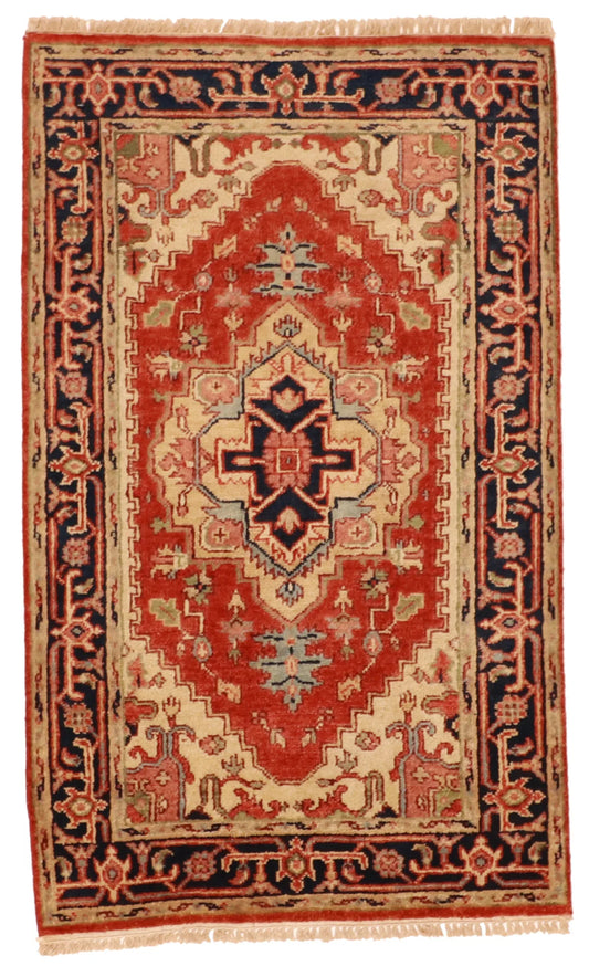 3 x 4.10 - Serapie Wool All Over Rectangle - Finest Hand-Knotted Quality Wool — 62955