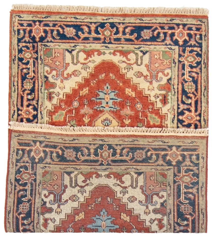 W 3 L 4.10 Serapie 100% Wool Hand-Woven Geometric Design - 62955