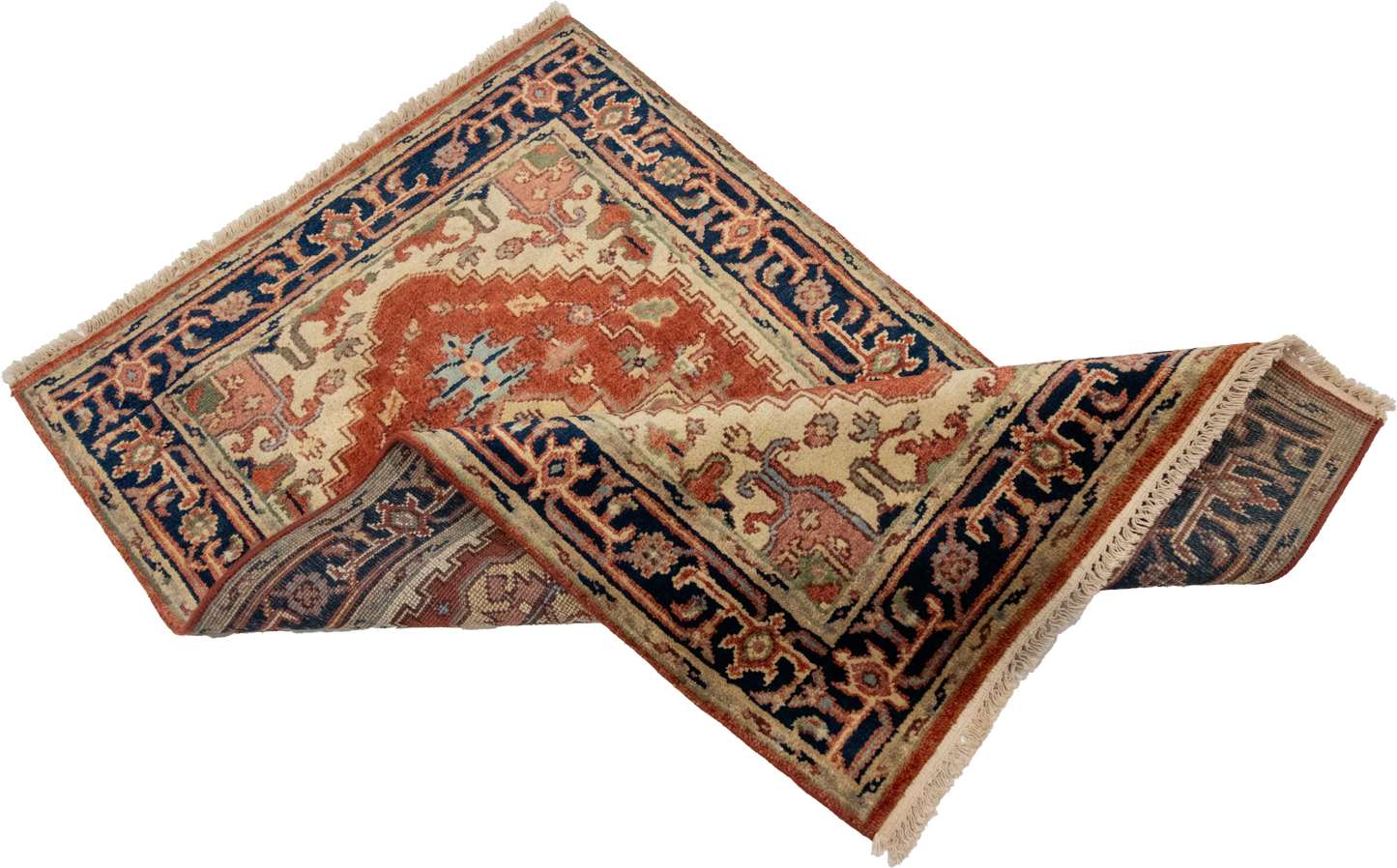 W 3 L 4.10 Serapie 100% Wool Hand-Woven Geometric Design - 62955