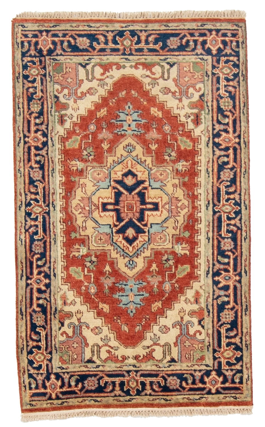 W 3 L 4.10 Serapie 100% Wool Hand-Woven Geometric Design - 62955