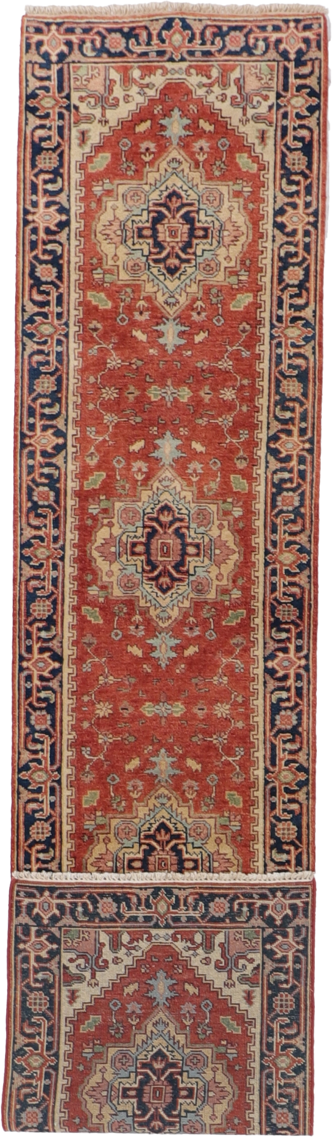 W 2.7 L 11.8 Serapie Runner 100% Wool Hand-Woven All-Over Design - 62957