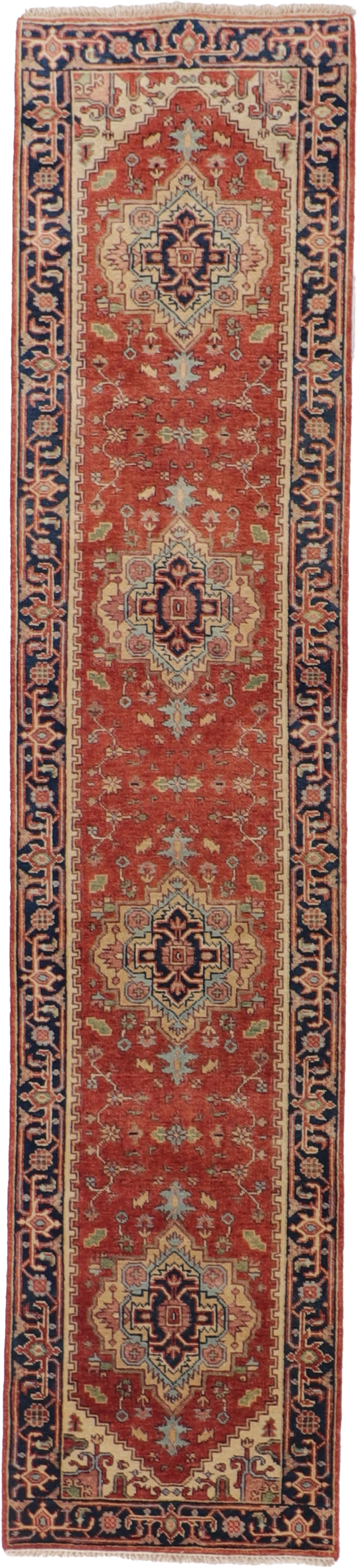 W 2.7 L 11.8 Serapie Runner 100% Wool Hand-Woven All-Over Design - 62957