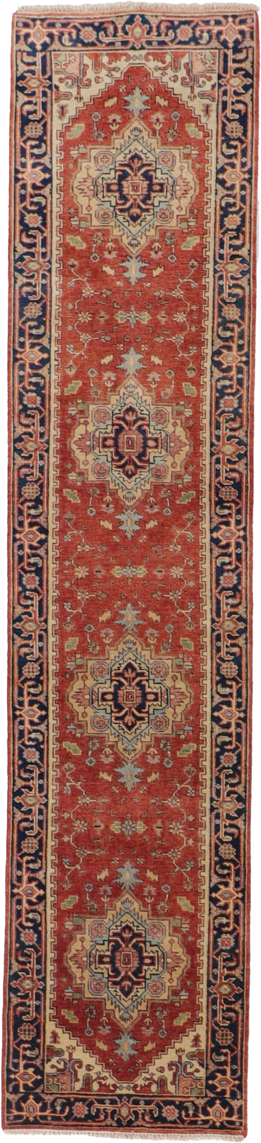 W 2.7 L 11.8 Serapie Runner 100% Wool Hand-Woven All-Over Design - 62957