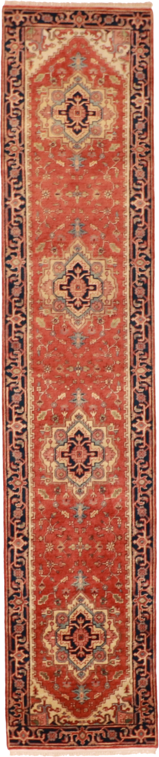 W 2.8 L 12.9 Serapie Runner 100% Wool Hand-Woven Geometric Design - 62958