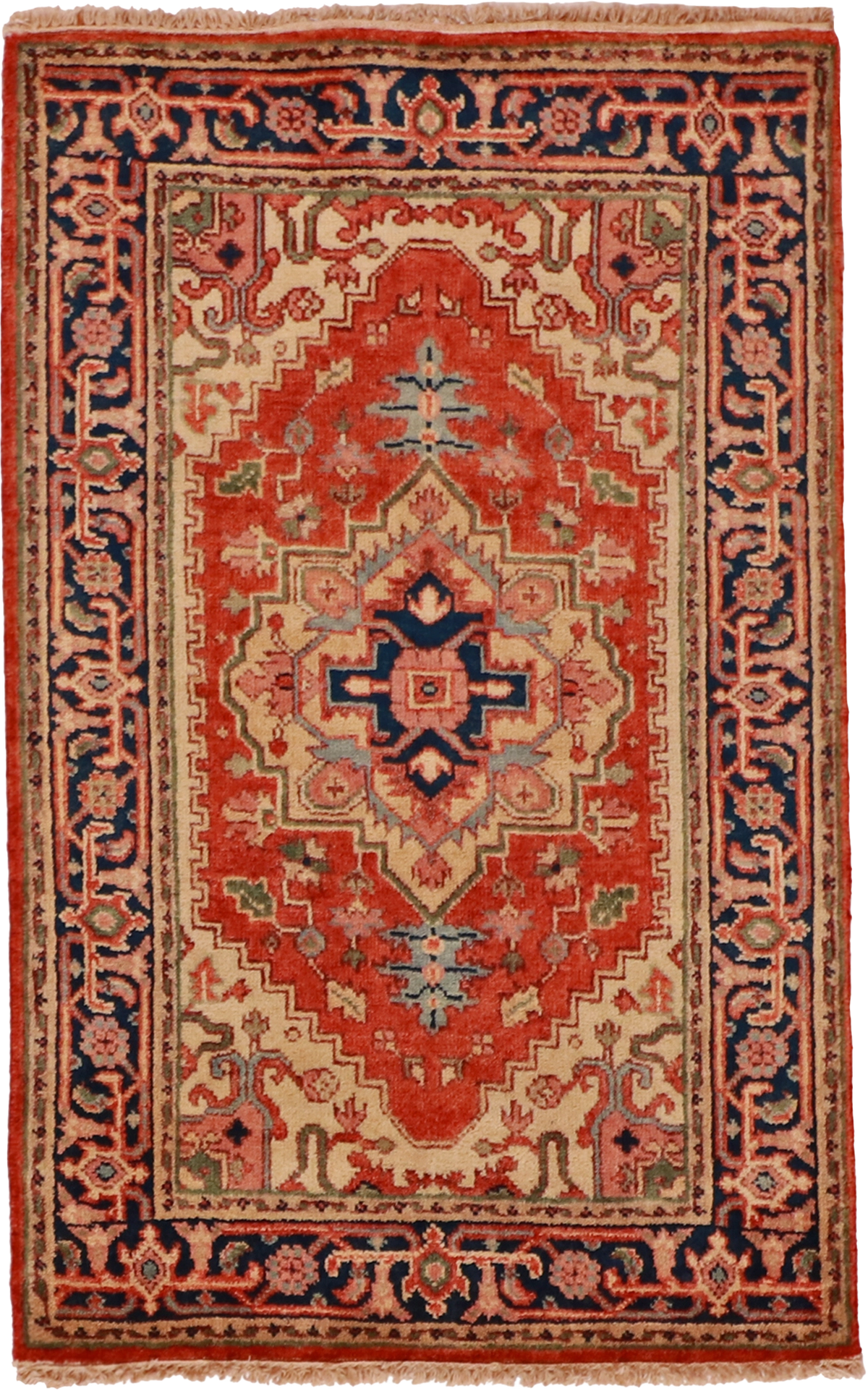 W 3.2 L 5 Serapie 100% Wool Hand-Woven Medallion Design - 62962