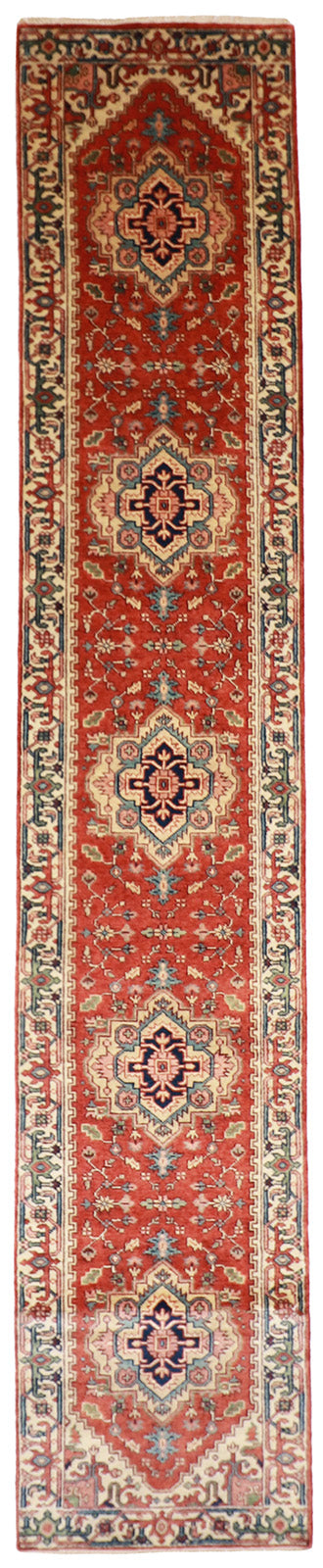 W 2.8 L 14.1 Serapie Runner 100% Wool Hand-Woven Geometric Design - 62969
