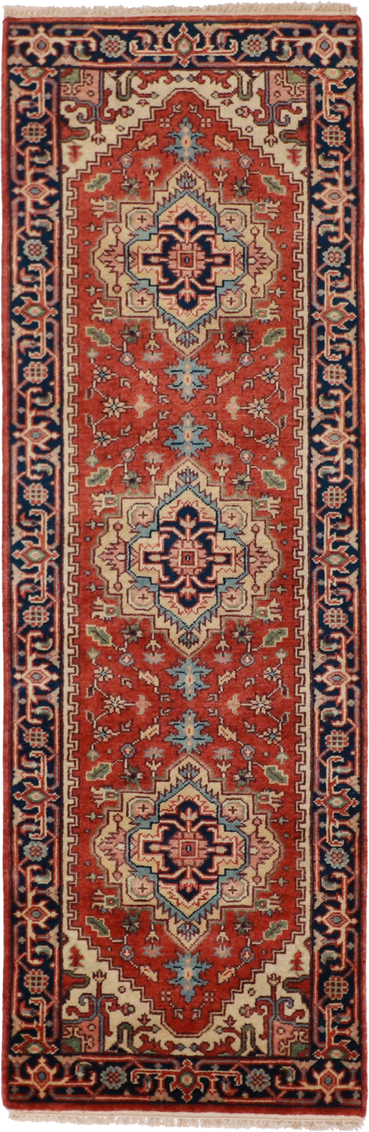 W 2.8 L 7.11 Serapie Runner 100% Wool Hand-Woven All-Over Design - 62971
