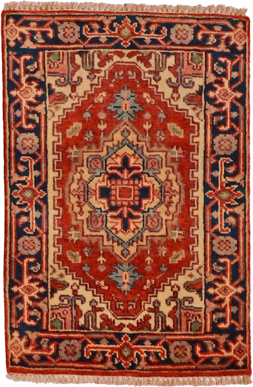 W 2 L 3 Serapie 100% Wool Hand-Woven All-Over Design - 62975