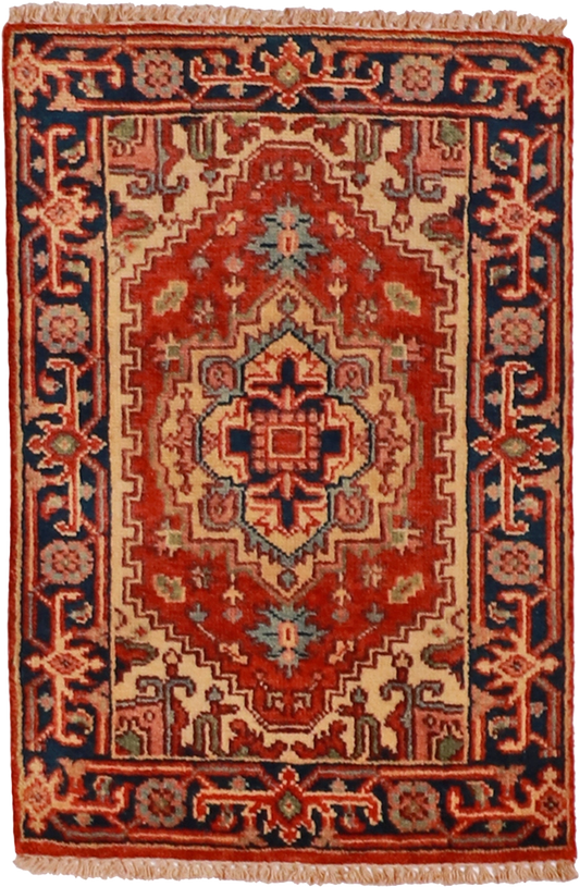W 2 L 3 Serapie 100% Wool Hand-Woven All-Over Design - 62975