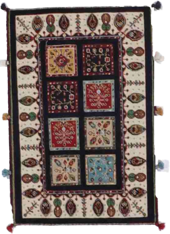 W 2 L 3 Baluch 100% Wool Hand-Woven All-Over Design - 62993