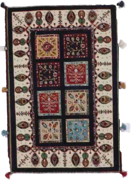 W 2 L 3 Baluch 100% Wool Hand-Woven All-Over Design - 62993