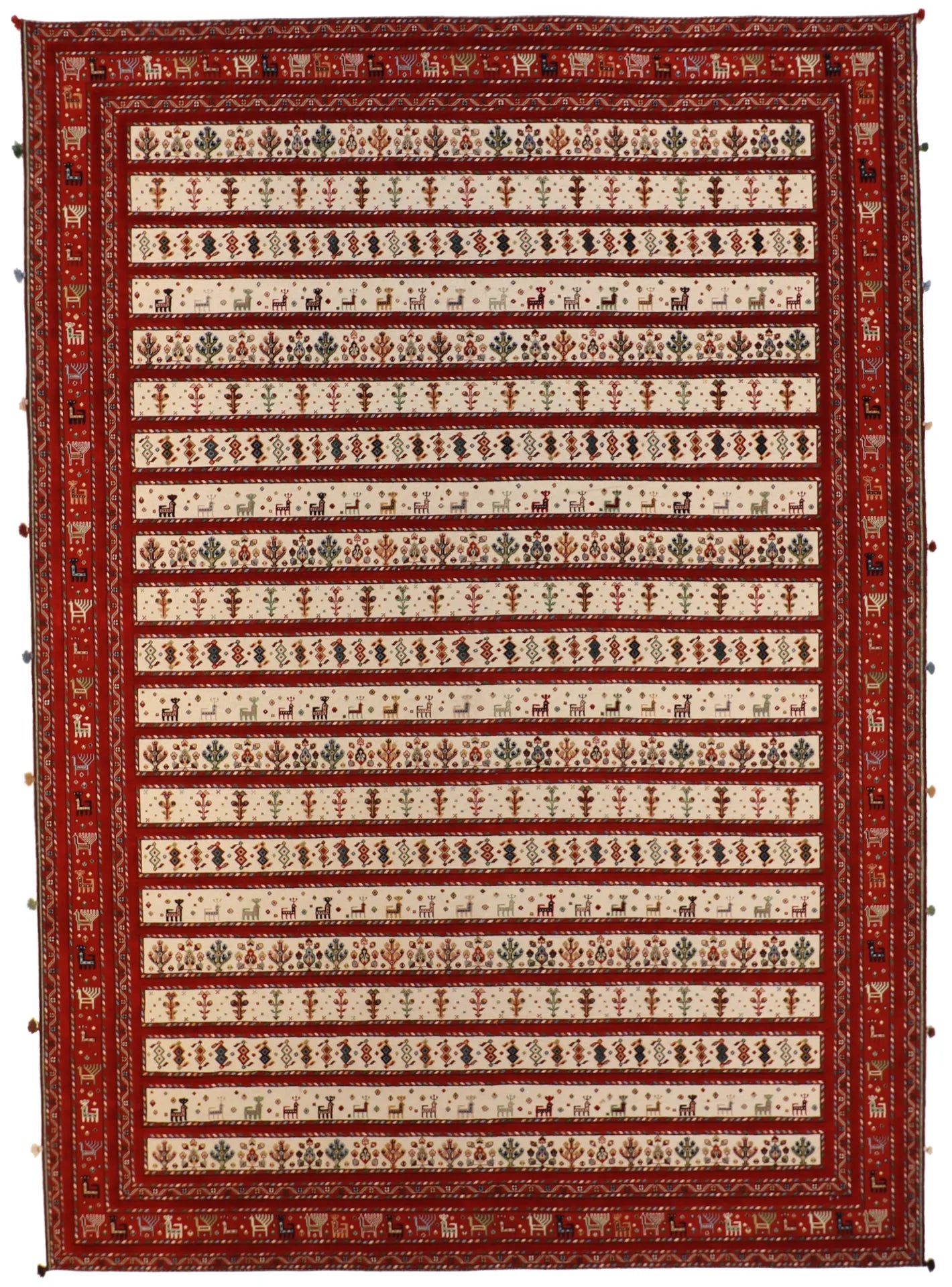 10.4 x 14.7 - Lori Fine/Wool All Over Rectangle - Finest Hand-Knotted Quality Wool — 63014