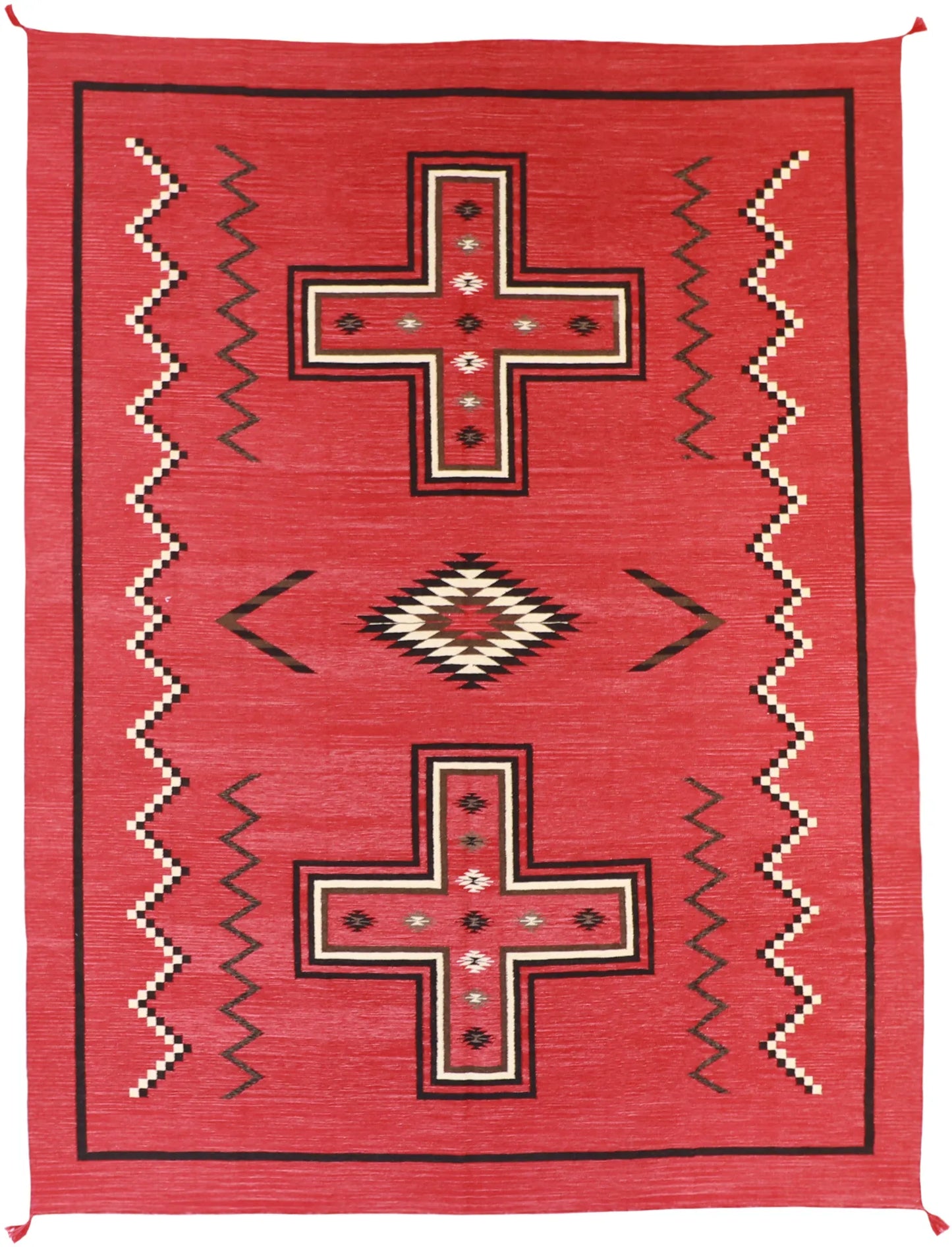 8.5 x 11.2 - Navajo Fine/Wool Kilim Rectangle - Finest Hand-Made Quality Wool — 63028