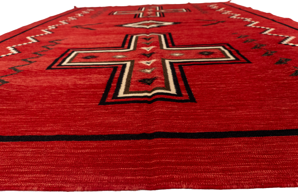 W 8.5 L 11.2 Navajo 100% Wool Hand-Woven Kilim Design - 63028