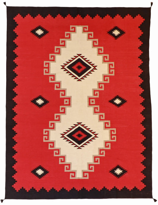 8.11 x 12 - Navajo Fine/Wool Kilim Rectangle - Finest Hand-Made Quality Wool — 63031