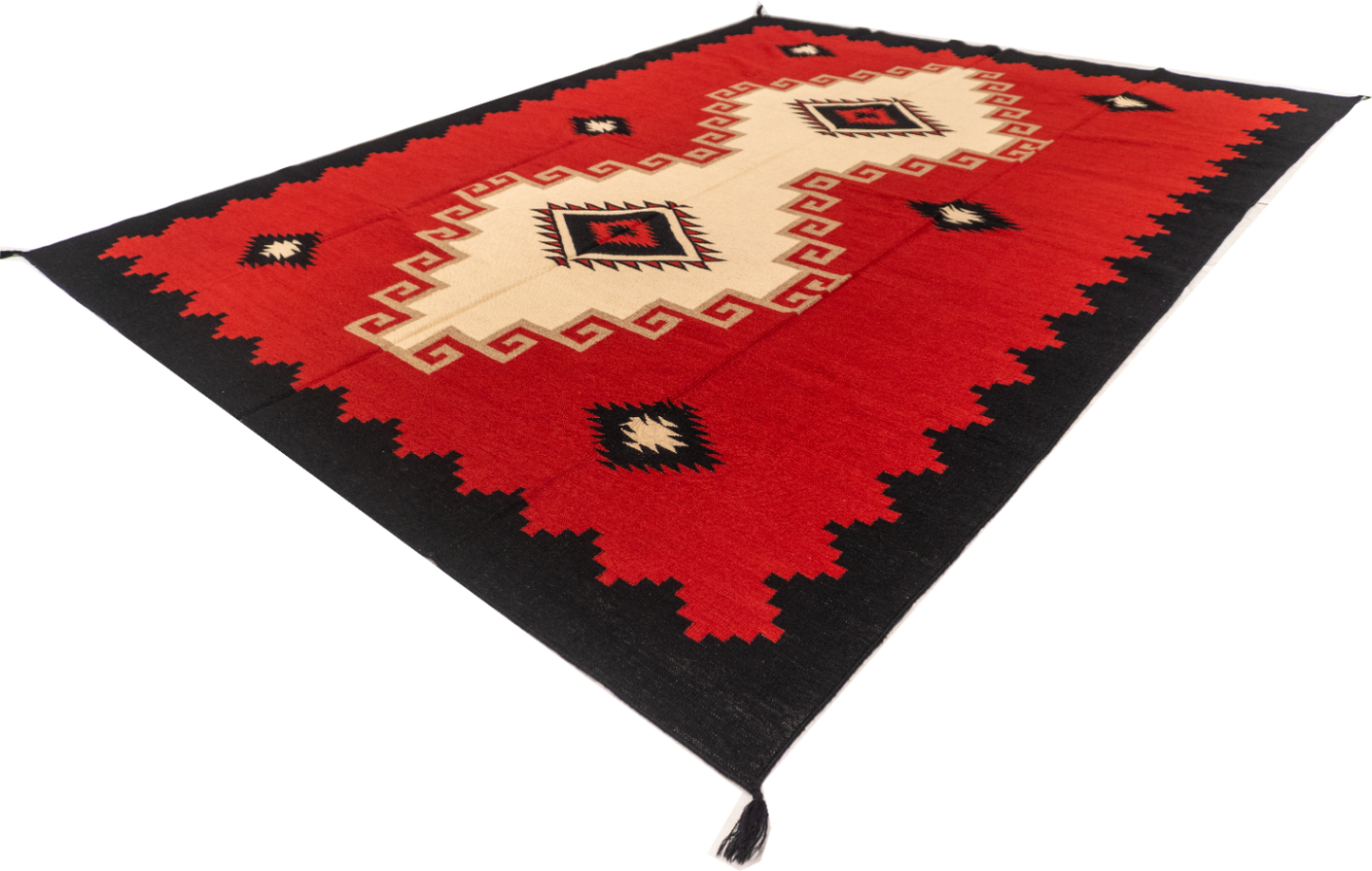 W 8.11 L 12 Navajo 100% Wool Hand-Woven Kilim Design - 63031