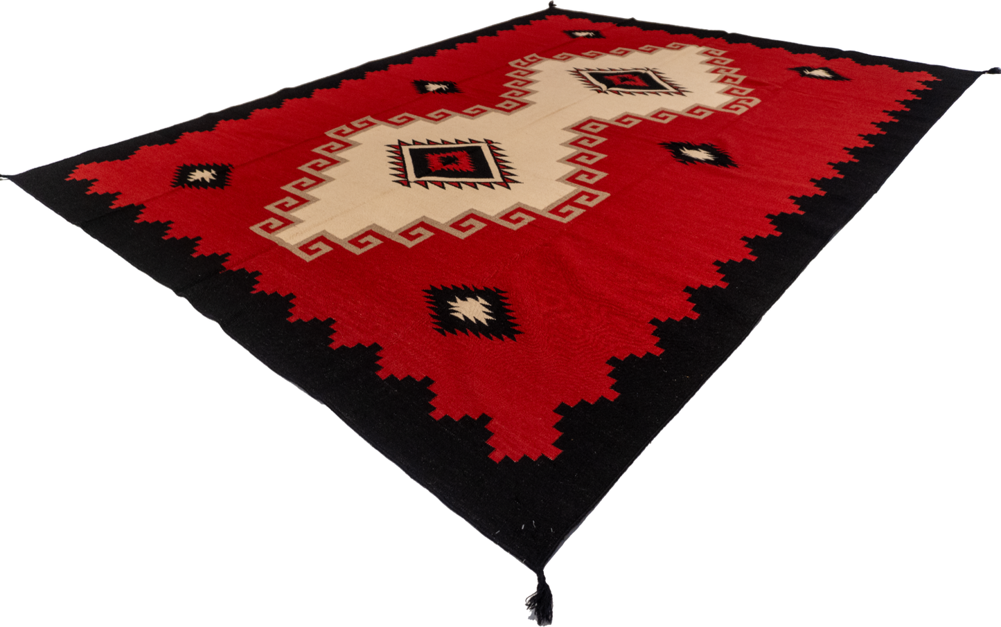 W 8.11 L 12 Navajo 100% Wool Hand-Woven Kilim Design - 63031
