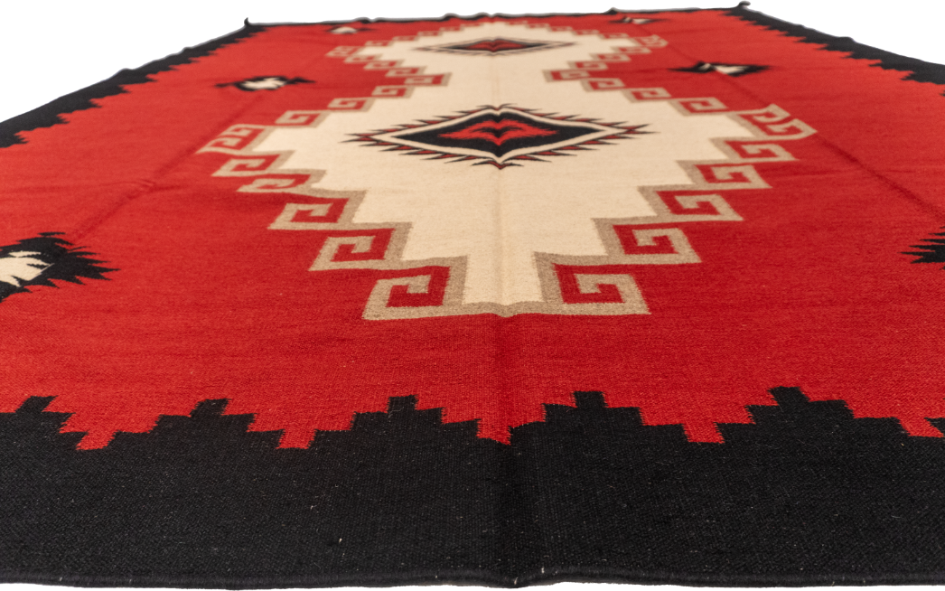W 8.11 L 12 Navajo 100% Wool Hand-Woven Kilim Design - 63031