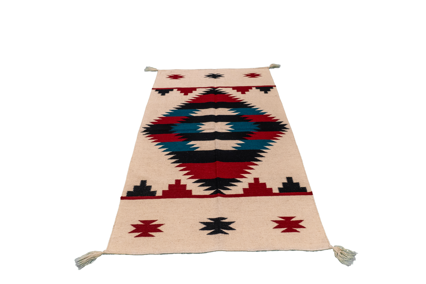 W 3 L 5 Kilim 100% Wool Hand-Woven Navajo Design - 63033