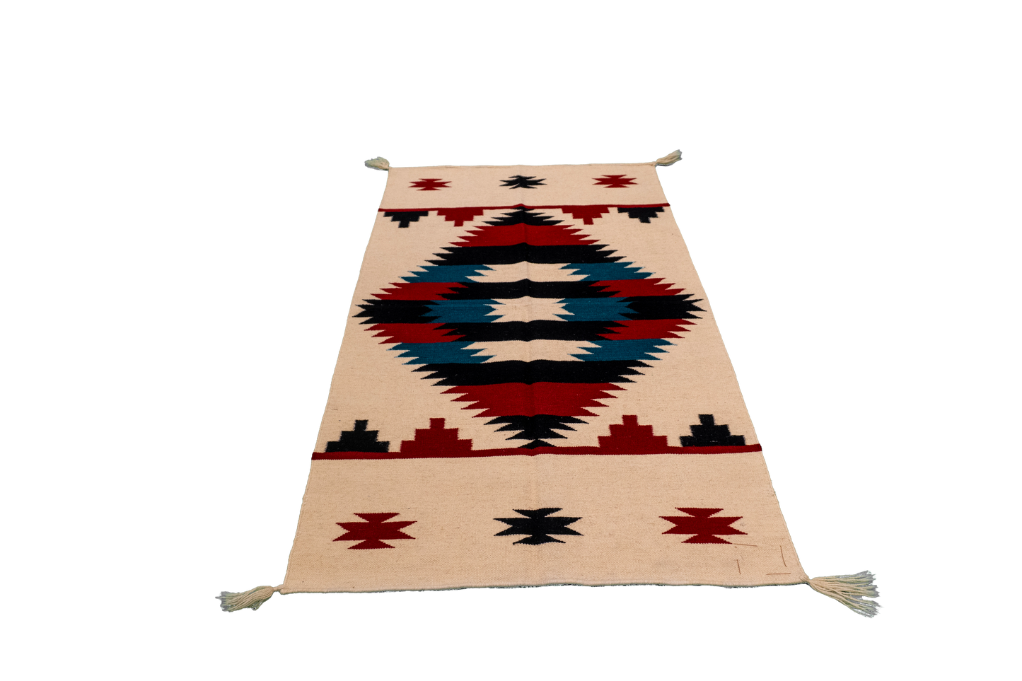 W 3 L 5 Kilim 100% Wool Hand-Woven Navajo Design - 63033