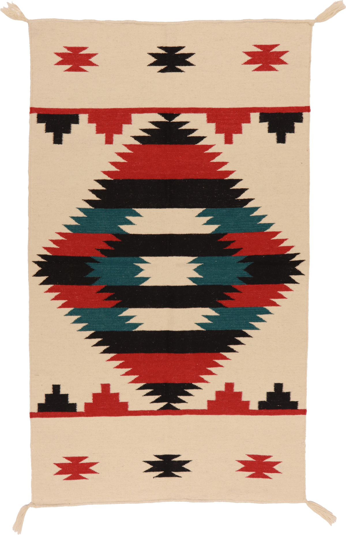 W 3 L 5 Kilim 100% Wool Hand-Woven Navajo Design - 63033