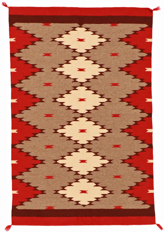 3.10 x 6 - Navajo Fine/Wool Kilim Rectangle - Finest Hand-Made Quality Wool — 63034