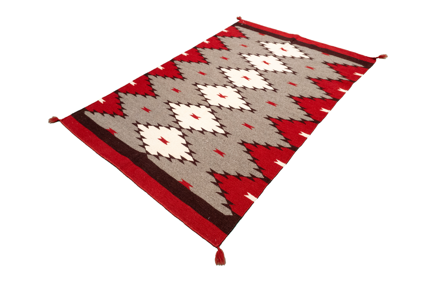 W 3.10 - L 6 - Navajo Fine/Wool Kilim Rectangle - Finest Hand-Made Quality Wool - 63034