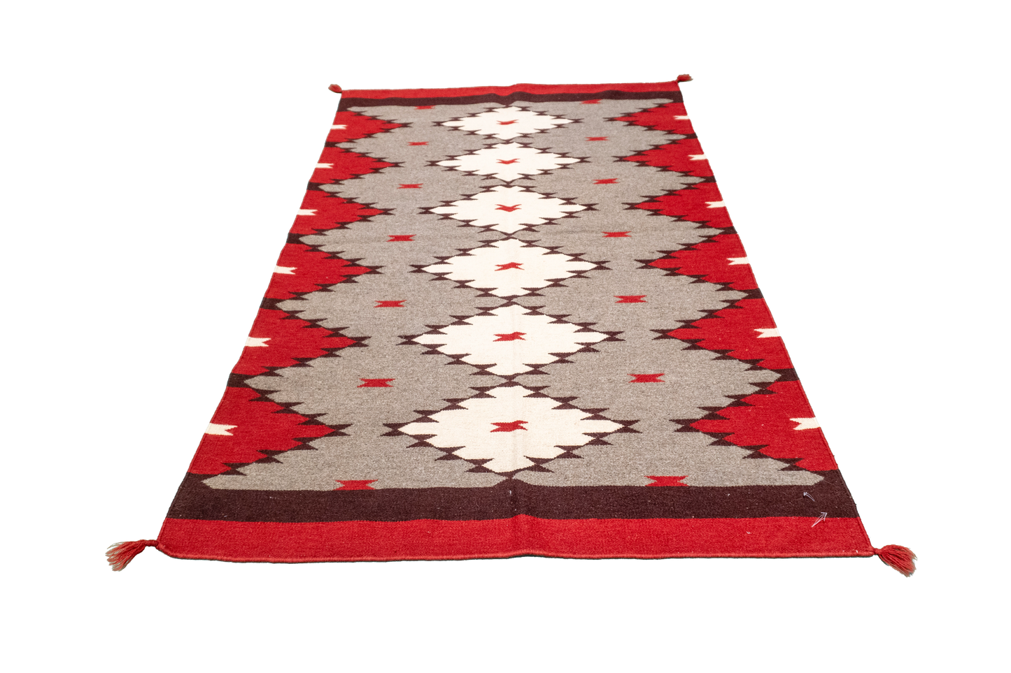 W 3.10 - L 6 - Navajo Fine/Wool Kilim Rectangle - Finest Hand-Made Quality Wool - 63034