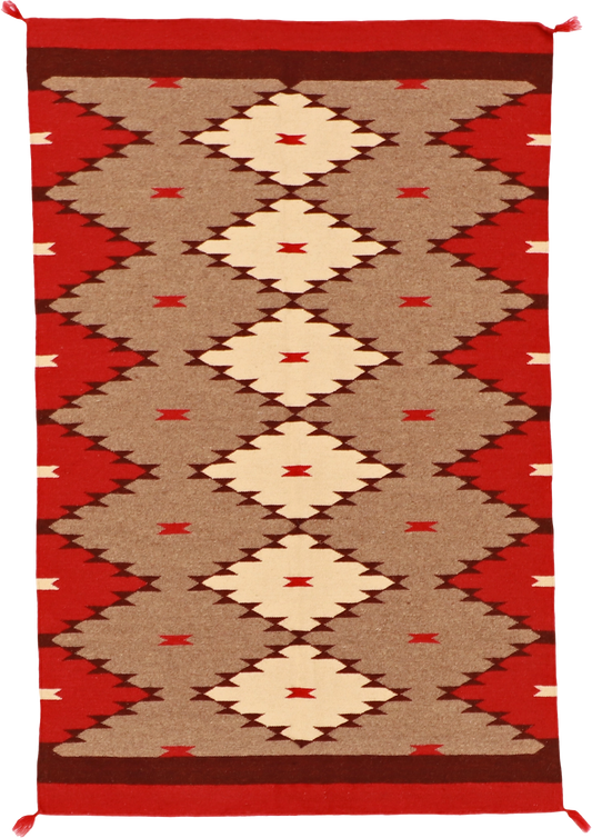 W 3.10 L 6 Kilim 100% Wool Hand-Woven Navajo Design - 63034