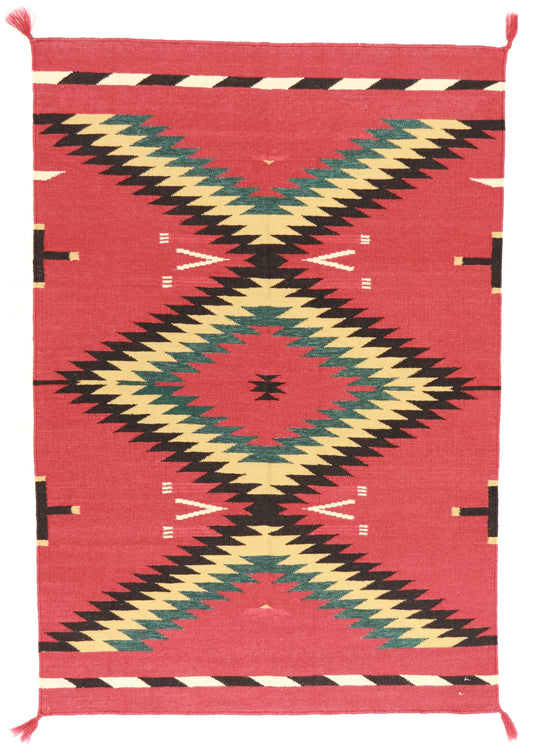 4.3 x 6 - Navajo Fine/Wool Kilim Rectangle - Finest Hand-Made Quality Wool — 63038