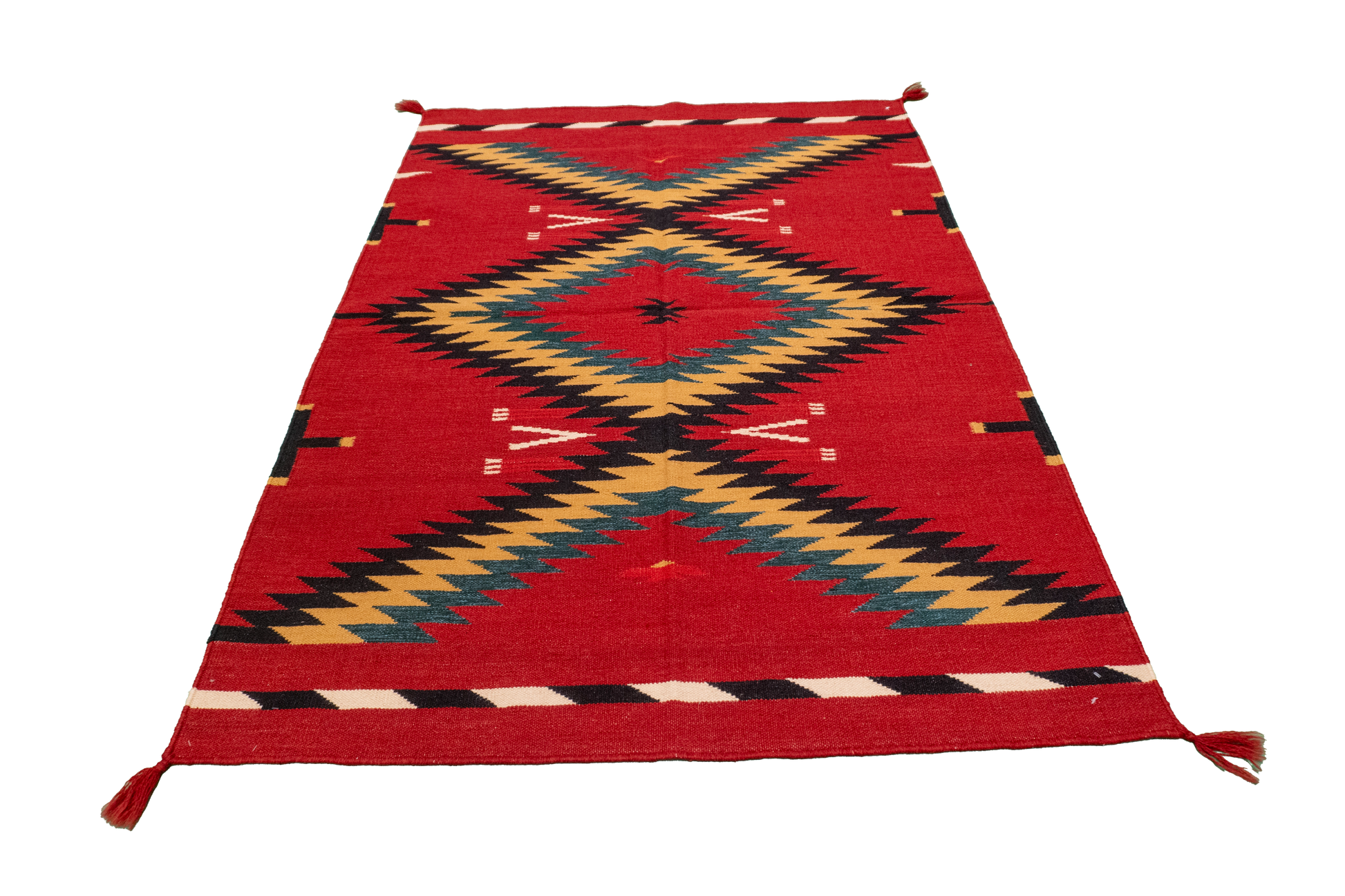 W 4.3 - L 6 - Navajo Fine/Wool Kilim Rectangle - Finest Hand-Made Quality Wool - 63038