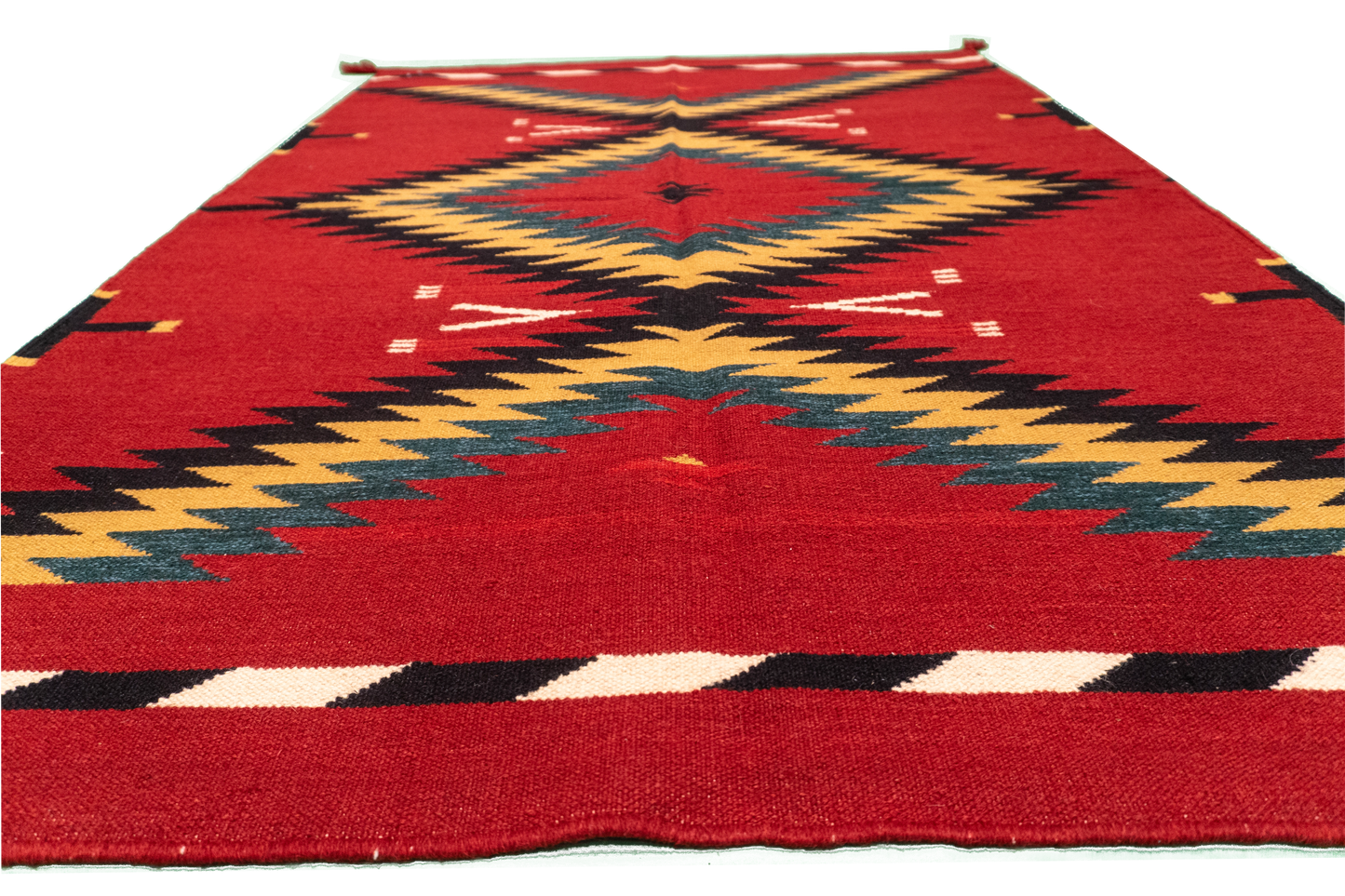 W 4.3 - L 6 - Navajo Fine/Wool Kilim Rectangle - Finest Hand-Made Quality Wool - 63038