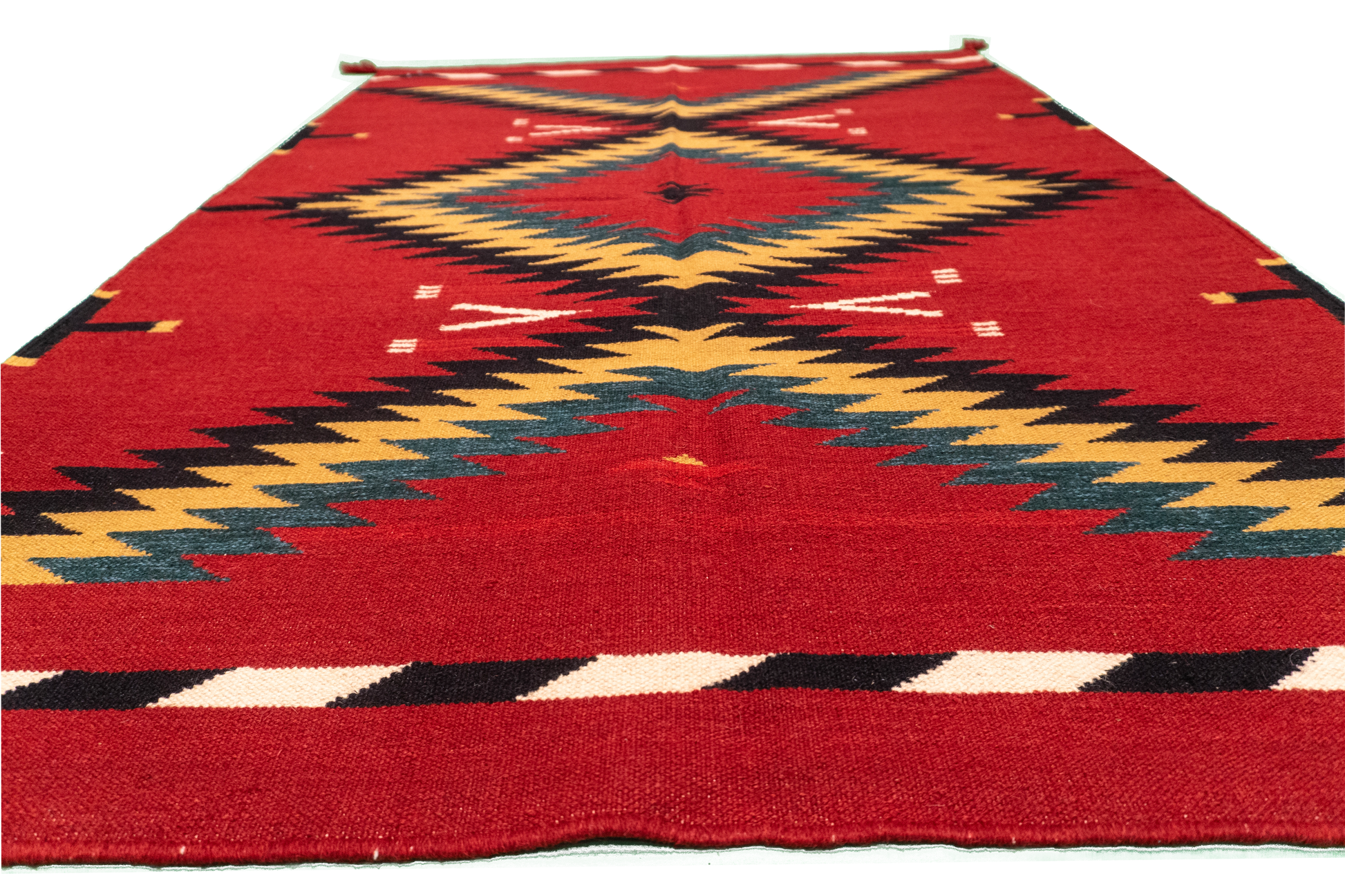 W 4.3 - L 6 - Navajo Fine/Wool Kilim Rectangle - Finest Hand-Made Quality Wool - 63038