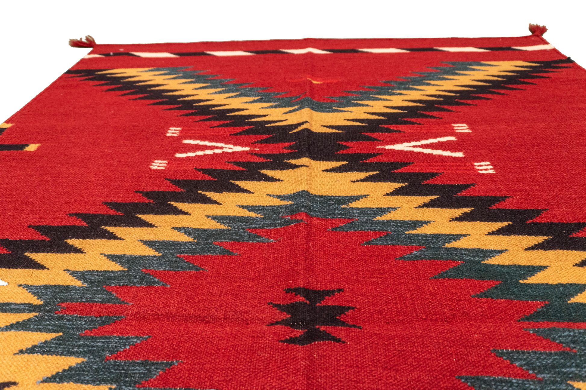 W 4.3 - L 6 - Navajo Fine/Wool Kilim Rectangle - Finest Hand-Made Quality Wool - 63038