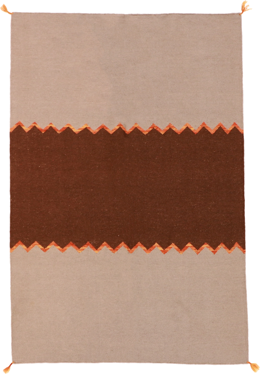 W 4.5 L 6.7 Kilim 100% Wool Hand-Woven All-Over Design - 63044