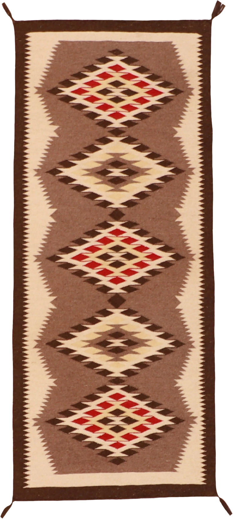 W 2.7 L 10 Kilim Runner 100% Wool Hand-Woven Navajo Design - 63053