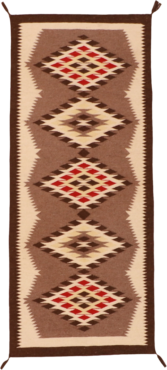 W 2.7 L 10 Kilim Runner 100% Wool Hand-Woven Navajo Design - 63053