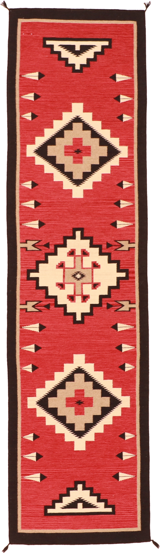 W 2.6 L 12 Kilim Runner 100% Wool Hand-Woven Navajo Design - 63061