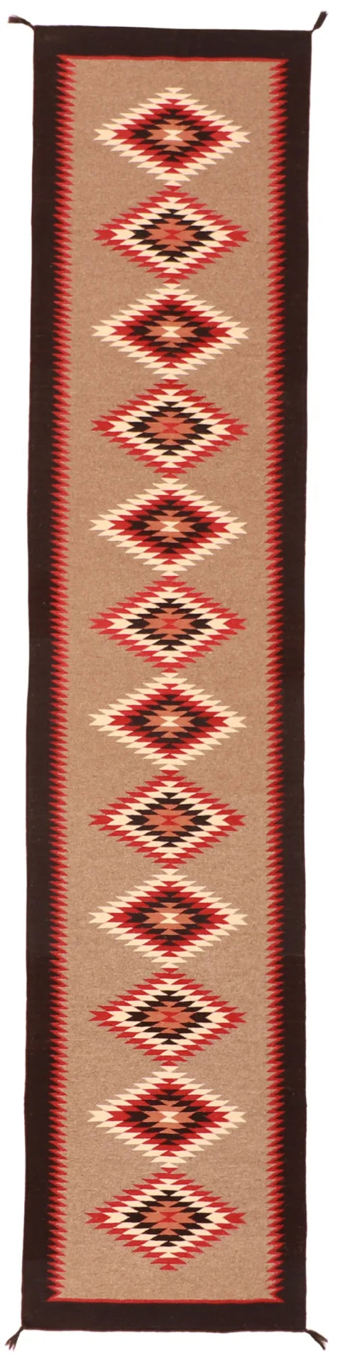 2.7 x 12.1 - Navajo Fine/Wool Kilim Rectangle - Finest Hand-Made Quality Wool — 63062