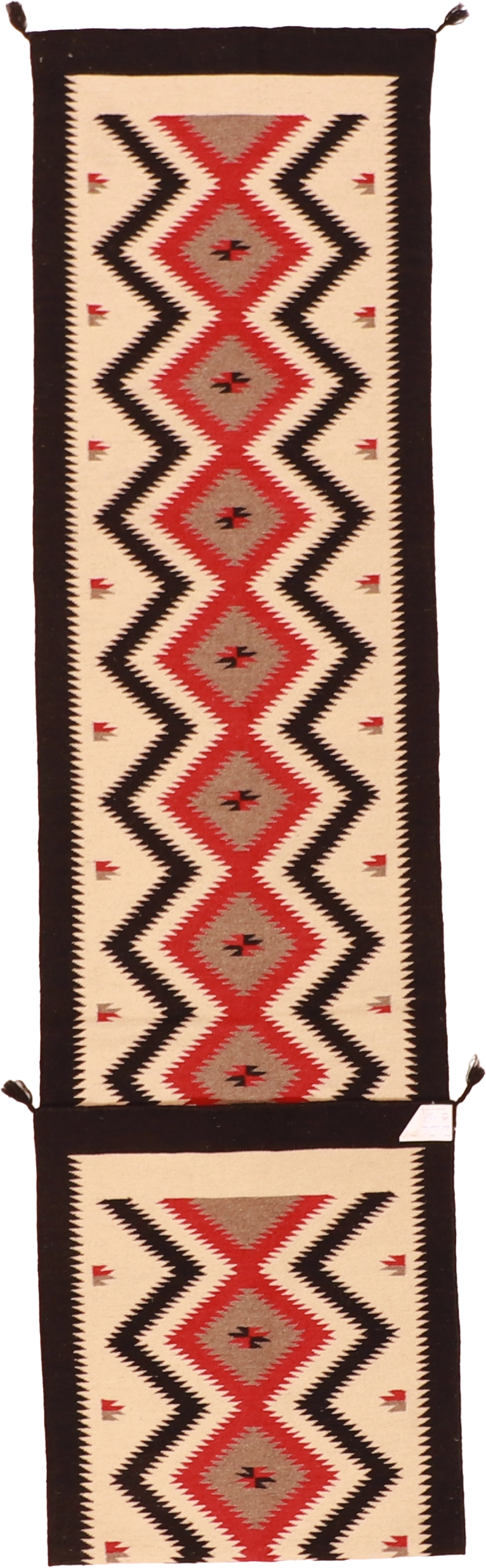 W 2.4 L 11.10 Kilim Runner 100% Wool Hand-Woven Navajo Design - 63063