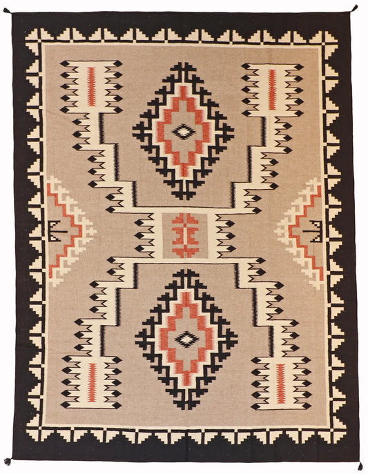9 x 11.10 - Navajo Fine/Wool Kilim Rectangle - Finest Hand-Made Quality Wool — 63071