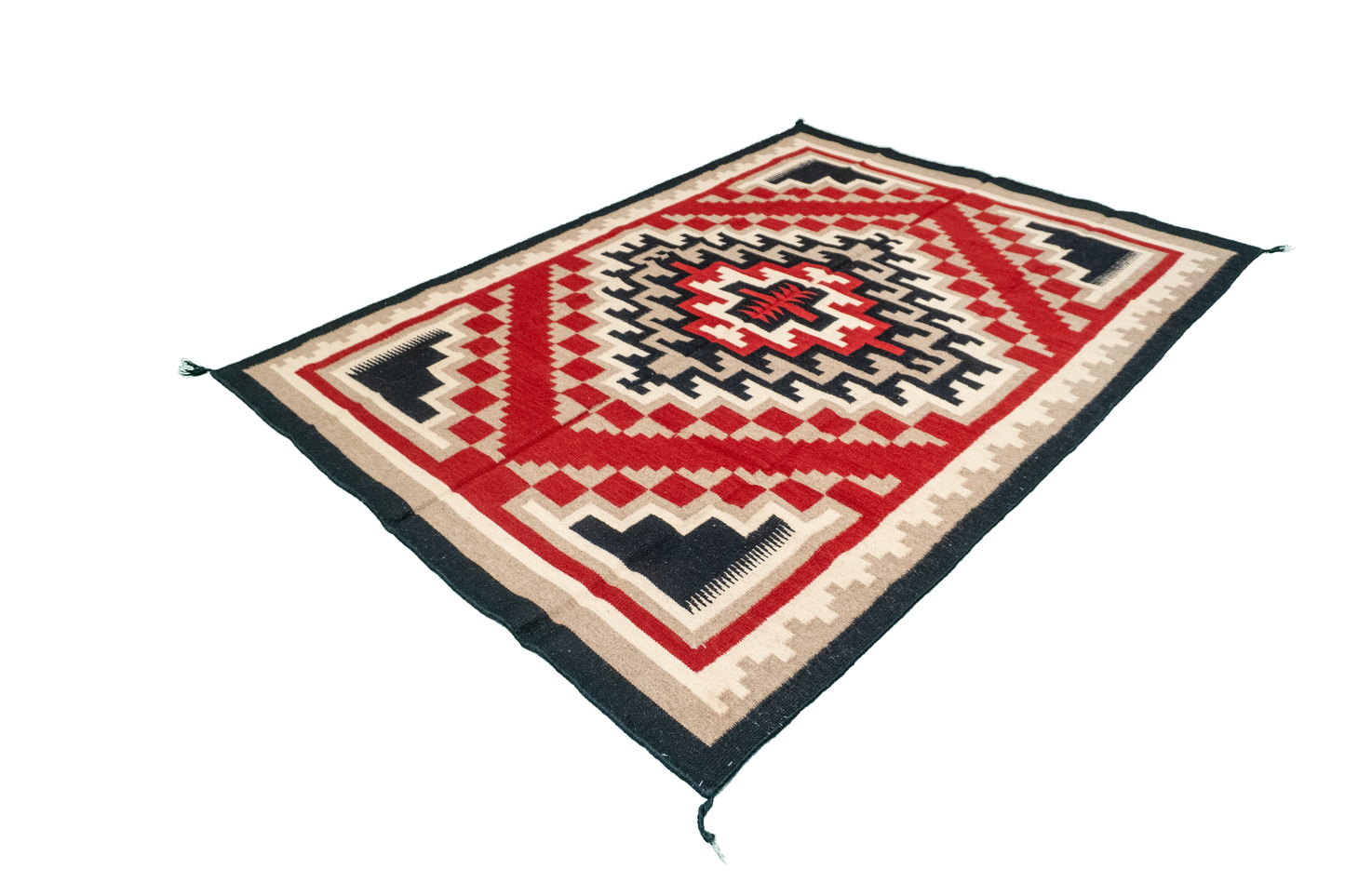 W 5 - L 7.1 - Navajo Fine/Wool Kilim Rectangle - Finest Hand-Made Quality Wool - 63079