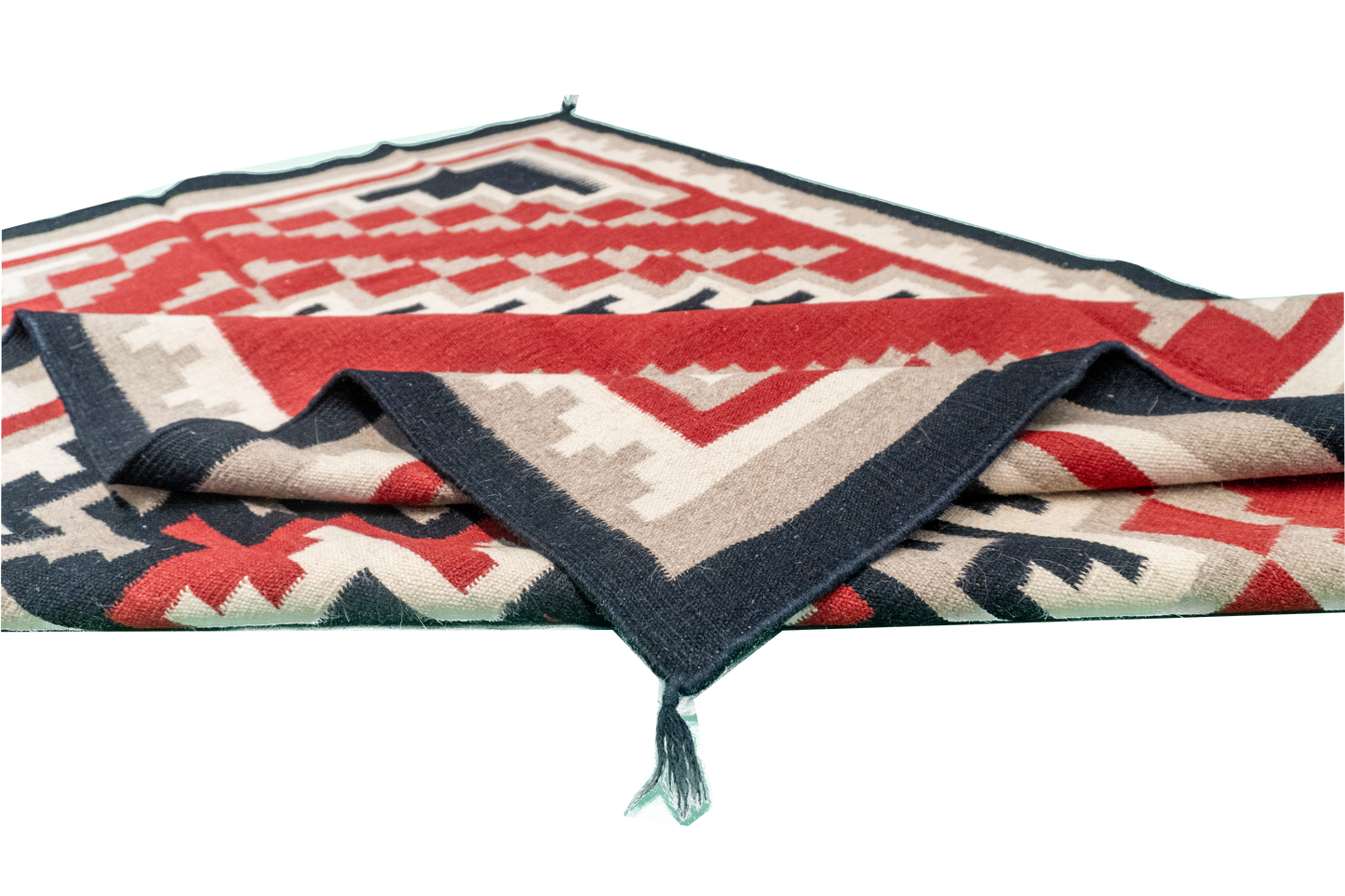 W 5 - L 7.1 - Navajo Fine/Wool Kilim Rectangle - Finest Hand-Made Quality Wool - 63079