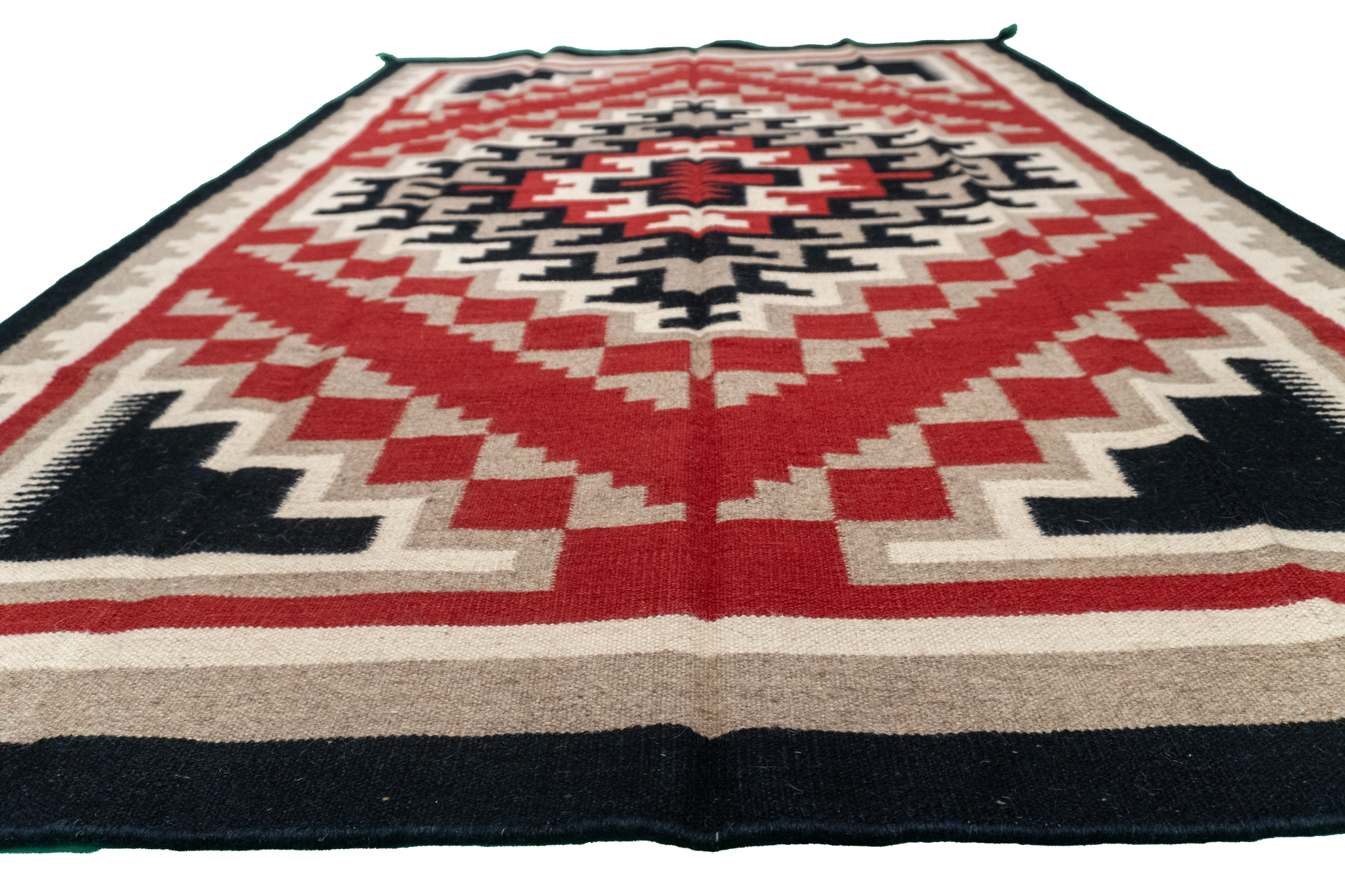 W 5 - L 7.1 - Navajo Fine/Wool Kilim Rectangle - Finest Hand-Made Quality Wool - 63079