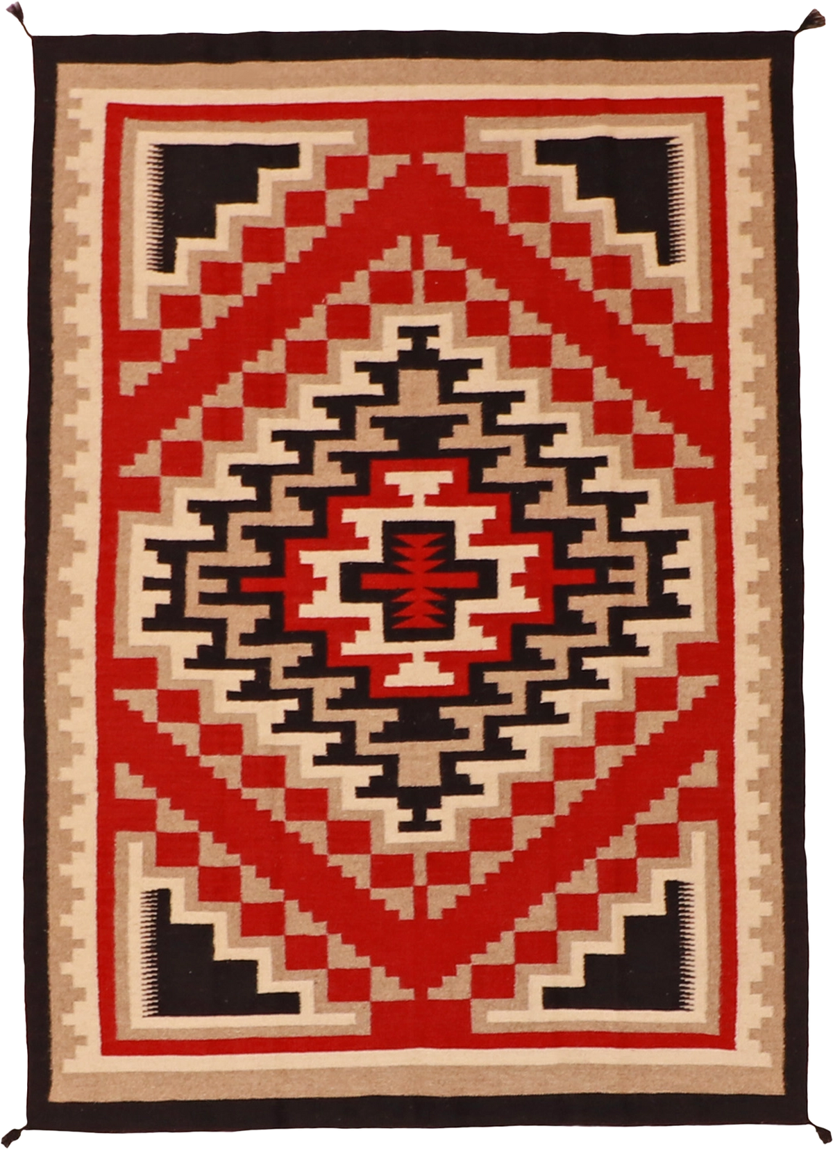 W 5 L 7.1 Kilim 100% Wool Hand-Woven Navajo Design - 63079