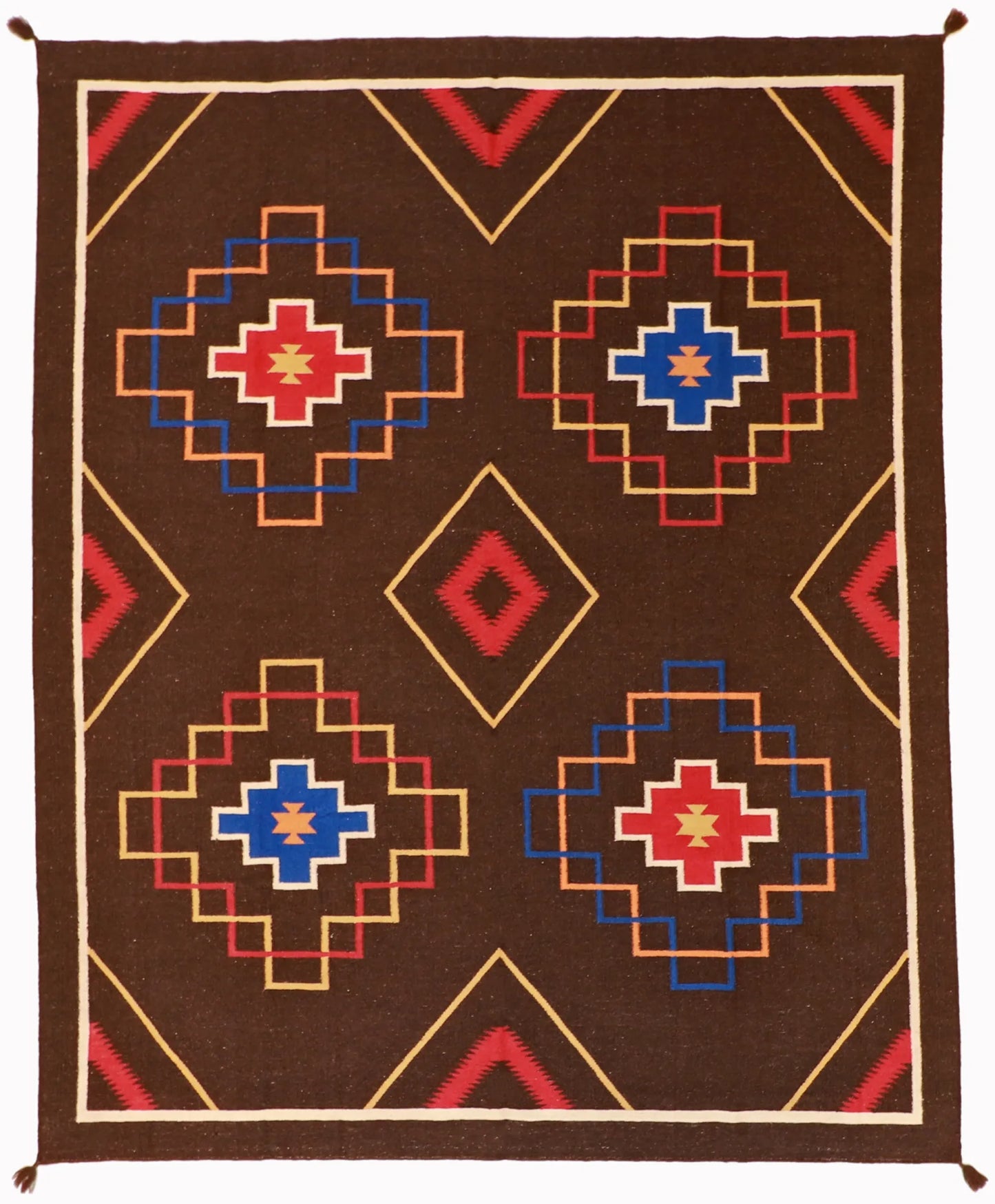 8 x 10 - Navajo Fine/Wool Kilim Rectangle - Finest Hand-Made Quality Wool — 63081