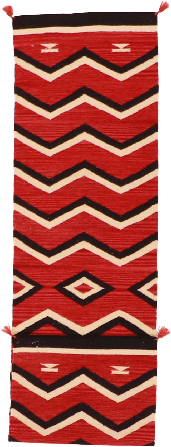 W 2 L 7.10 Kilim Runner 100% Wool Hand-Woven Navajo Design - 63091