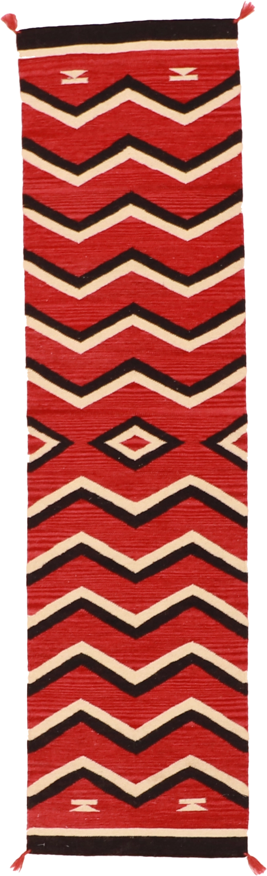 W 2 L 7.10 Kilim Runner 100% Wool Hand-Woven Navajo Design - 63091